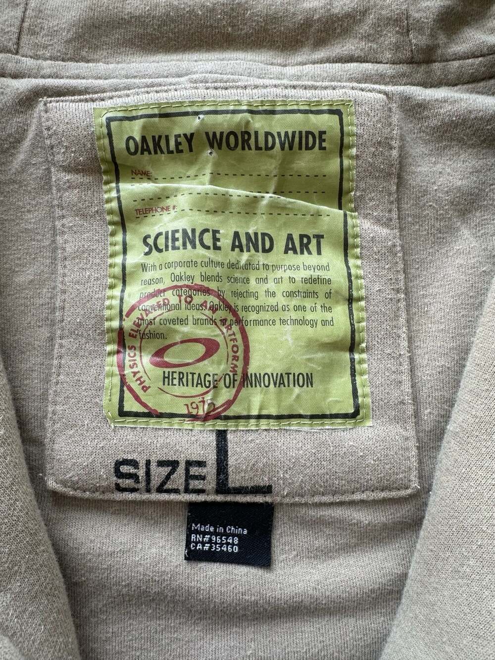 Y2K Oakley Worldwide Science and Art Full Zip Hoodie Size L